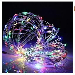 Гирлянда РОСА нить (50 LED USB+2xAA) 5 метров Мультицвет - фото Гирлянда РОСА нить (50 LED USB+2xAA) 5 метров Мультицвет
