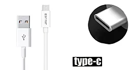 Кабель USB Jellico Durable (NY-10) USB 2.0/Type-C, 2 м White - миниатюра 2