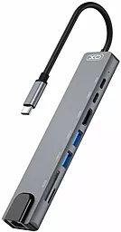 Мультипортовый USB Type-C хаб XO HUB003 8-in-1 gray