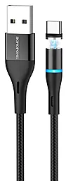 Кабель Borofone BU16 USB-A - Type-C 15w 3a 1.2м cable Black - фото Кабель Borofone BU16 USB-A - Type-C 15w 3a 1.2м cable Black