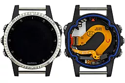 Дисплей (екран) для розумних годинників Garmin Fenix 5S Plus з тачскріном і рамкою, Silver
