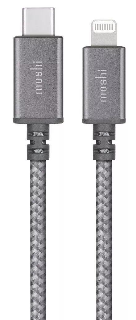 Кабель Moshi Integra USB Type-C - Lightning 15w 3a 0.25м сable Gray (99MO084043) - фото 1