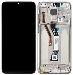 Дисплей Xiaomi Redmi Note 8 Pro (глобальная версия) с тачскрином и рамкой, оригинал, Silver