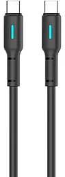 Кабель USB PD Gelius Lumin Lamp GP-UC100 60w 3a USB Type-C - Type-C Cable Black