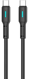 Кабель Gelius Lumin Lamp GP-UC100 USB Type-C - Type-C 60w 3a 1м PD cable Black - фото Кабель Gelius Lumin Lamp GP-UC100 USB Type-C - Type-C 60w 3a 1м PD cable Black