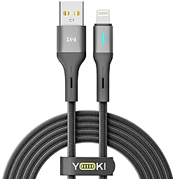 Кабель Yoki YK-LE17 LED USB-A - Lightning 12w 2.4a 2м cable Black - фото Кабель Yoki YK-LE17 LED USB-A - Lightning 12w 2.4a 2м cable Black