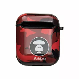 Футляр для Навушників Airpods 1/2 Glossy Brand Aape red