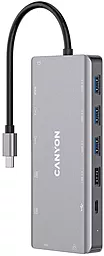Мультипортовый USB Type-C хаб Canyon DS-12 13-in-1 gray (CNS-TDS12)