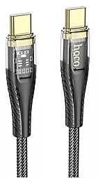 Кабель Hoco U121 Gold standard Transparent USB Type-C - Type-C 60w 3a 1.2м PD cable Black - фото Кабель Hoco U121 Gold standard Transparent USB Type-C - Type-C 60w 3a 1.2м PD cable Black
