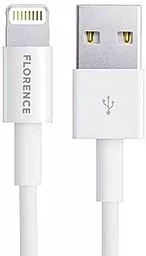 Сетевое зарядное устройство Florence 1USB 2A + Lightning Cable White (FL-1020-WL) - миниатюра 4