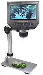 Мікроскоп цифровий з монітором 4.3" і штативом G600+ 600x 20-120 мм microSD 16Gb