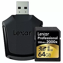 Карта памяти Lexar SDXC 64GB Professional Class 10 UHS-II U3 (LSD64GCRBEU2000R)