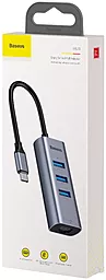 Мультипортовый USB Type-C хаб Baseus Enjoy USB-C 3xUSB Gray (CAHUB-M0G) - миниатюра 4