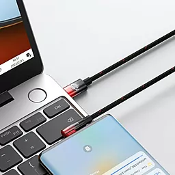 USB PD Кабель Baseus MVP 2 Elbow-shaped 20V 5A 2M USB Type-C - Type-C Cable Black/Red (CAVP000720) - мініатюра 7