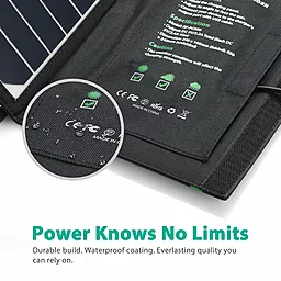 Зарядний пристрій на сонячних панелях RavPower Solar Charger 16W 2USB (RP-PC008) - мініатюра 6