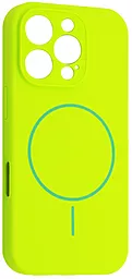 Чехол Silicone Case Full Camera Fine Ring MagSafe для Apple iPhone 16 Pro Max Party Green - фото Чехол Silicone Case Full Camera Fine Ring MagSafe для Apple iPhone 16 Pro Max Party Green