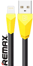 Кабель Remax Alien USB-A - Lightning 12w 2.4a 1м cable Yellow/Black (RC-30i) - фото Кабель Remax Alien USB-A - Lightning 12w 2.4a 1м cable Yellow/Black (RC-30i)