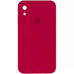Чехол Silicone Case Full Camera Square для Apple iPhone XR  Rose Red