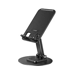 Настільний тримач XO C108 Small Disc Rotating 360° Metal Phone Holder Black - фото Настільний тримач XO C108 Small Disc Rotating 360° Metal Phone Holder Black