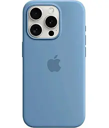 Чехол Silicone Case Full with MagSafe and SplashScreen для Apple iPhone 15 Winter Blue - фото Чехол Silicone Case Full with MagSafe and SplashScreen для Apple iPhone 15 Winter Blue