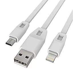 USB Кабель Drobak 2-in-1 Lightning/micro USB Cable White