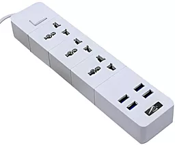 Сетевой фильтр (удлинитель) Voltronic ТВ-Т08 3 розетки 16А 4xUSB-A 2м с выключателем белый - фото Сетевой фильтр (удлинитель) Voltronic ТВ-Т08 3 розетки 16А 4xUSB-A 2м с выключателем белый
