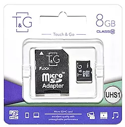 Карта памяти T&G microSDHC 8GB Class 10 UHS-I U1 + SD-адаптер (TG-8GBSD10U1-01) - фото Карта памяти T&G microSDHC 8GB Class 10 UHS-I U1 + SD-адаптер (TG-8GBSD10U1-01)