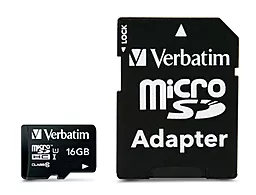 Карта пам'яті Verbatim microSDHC 16GB Premium Class 10 UHS-I U1 V10 + SD-адаптер (44082) - фото Карта пам'яті Verbatim microSDHC 16GB Premium Class 10 UHS-I U1 V10 + SD-адаптер (44082)