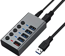 USB-A хаб Dynamode 5-in-1 gray (DM-UH-P405-G) - фото USB-A хаб Dynamode 5-in-1 gray (DM-UH-P405-G)