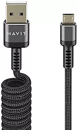 Кабель Havit HV-CB6250 USB-A - micro USB 12w 2.4a 1.5м cable Black - фото Кабель Havit HV-CB6250 USB-A - micro USB 12w 2.4a 1.5м cable Black