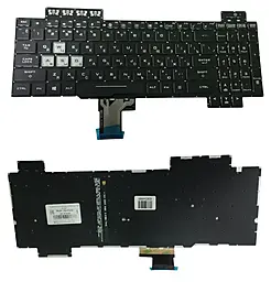 Клавіатура для ноутбуку Asus TUF Gaming FX505DD, TUF Gaming FX505DT, TUF Gaming FX505DU, TUF Gaming FX505DY (0KNR0-661CRU00) RU/ENG, з підсвічуванням (Red Light), без рамки Black