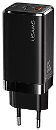 Сетевое зарядное устройство с быстрой зарядкой Usams 65w GaN PD 2xUSB-C/USB-A ports charger black (US-CC110) - фото Сетевое зарядное устройство с быстрой зарядкой Usams 65w GaN PD 2xUSB-C/USB-A ports charger black (US-CC110)