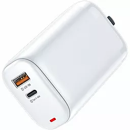 Мережевий зарядний пристрій Proda 65w PD USB-C/USB-A ports fast charger white (PD-A39-WHT)
