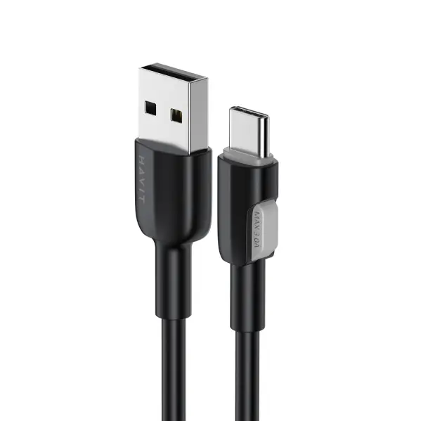 Кабель Havit CB307C USB-A - Type-C 15w 3a 1м cable Black - фото 3