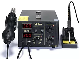 Паяльна станція комбінована термоповітряна, двоканальна Yihua 852D+ (Фен, паяльник, 700Вт)