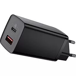 Мережевий зарядний пристрій Baseus GaN2 65W USB + USB Type-C Port Lite Quick Charger Black (CCGAN2L-H01)