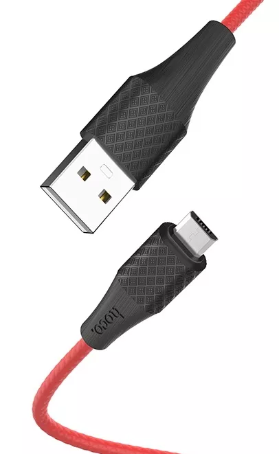 Кабель Hoco X32 Excellent USB-A - micro USB 12w 2.4a 1м cable Red - фото 1