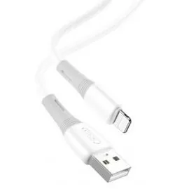 Кабель XO NB225 Silicone Two-Color USB-A - Lightning 12w 2.4a 1м cable White - фото 1