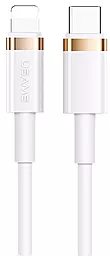 USB PD Кабель Usams U63 20W 2M USB Type-C - Lightning Cable White 