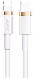 Кабель Usams U63 USB Type-C - Lightning 20w 3a 2м PD сable White - фото Кабель Usams U63 USB Type-C - Lightning 20w 3a 2м PD сable White
