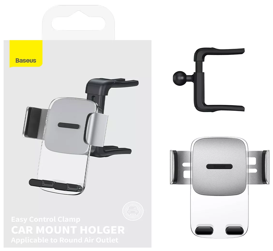 Тримач Baseus Easy Control Clamp Car Mount Holder Silver (SUYK000212) - фото 4