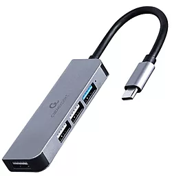 USB Type-C хаб Cablexpert 4-in-1 hub gray (UHB-CM-U3P1U2P3-01)
