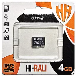 Карта памяти Hi-Rali microSDHC 4GB Class 4 (HI-4GBSDCL4-00) - фото Карта памяти Hi-Rali microSDHC 4GB Class 4 (HI-4GBSDCL4-00)
