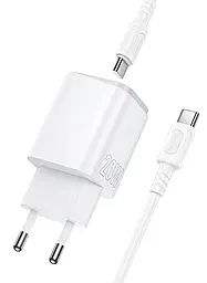 Сетевое зарядное устройство Borofone BAS83A 20w PD/QC3.0 USB-C/USB-A fast charger + USB-C to USB-C cable White - фото Сетевое зарядное устройство Borofone BAS83A 20w PD/QC3.0 USB-C/USB-A fast charger + USB-C to USB-C cable White
