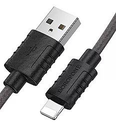 Кабель Borofone BX52 USB-A - Lightning 12w 2.4a 1м cable Black - мініатюра 2 Кабель Borofone BX52 USB-A - Lightning 12w 2.4a 1м cable Black - мініатюра 2