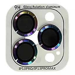 Защитное стекло Epik Metal Classic на камеру для Apple iPhone 13 Pro, iPhone 13 Pro Max Сиреневый / Rainbow