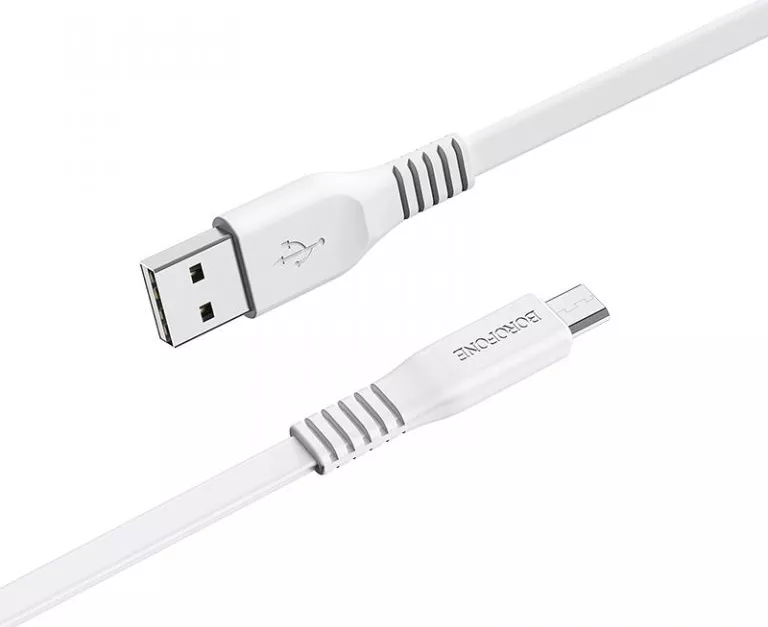 Кабель Borofone BX23 USB-A - micro USB 12w 2.4a 1м cable White - фото 2