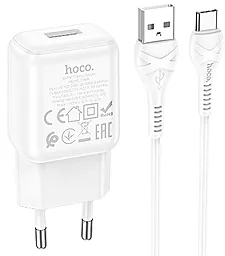 Сетевое зарядное устройство Hoco C96A 2.1a home charger + USB-C cable white