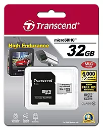 Карта памяти Transcend microSDHC 32GB High Endurance Class 10 + SD-адаптер (TS32GUSDHC10V) - фото Карта памяти Transcend microSDHC 32GB High Endurance Class 10 + SD-адаптер (TS32GUSDHC10V)