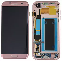 Дисплей Samsung Galaxy S7 Edge G935 з тачскріном і рамкою, сервісний оригінал, Pink Gold